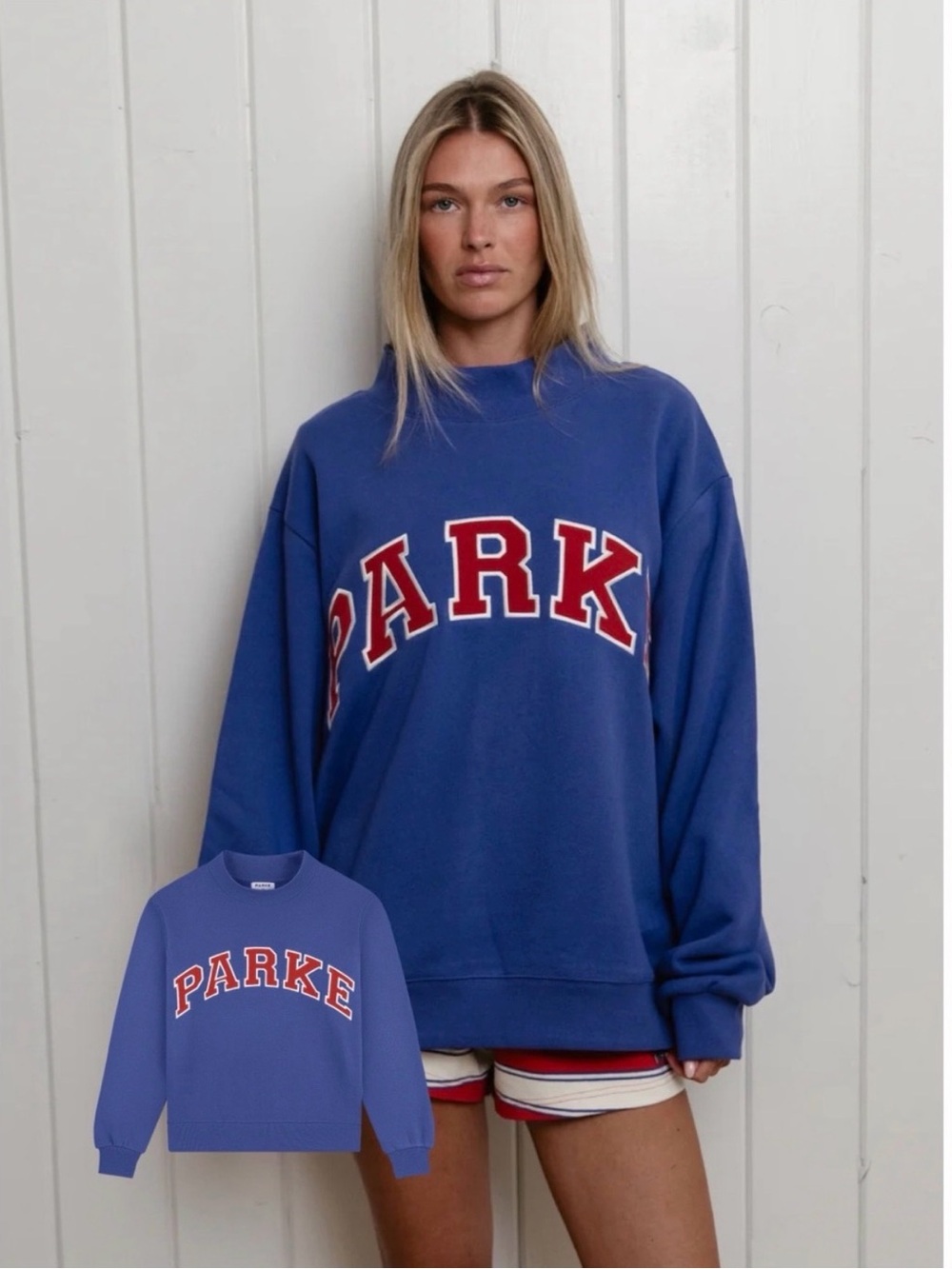 Marion Blue 'PARKE' Oversized Crewneck Sweatshirt L/XL Brand New with Tags